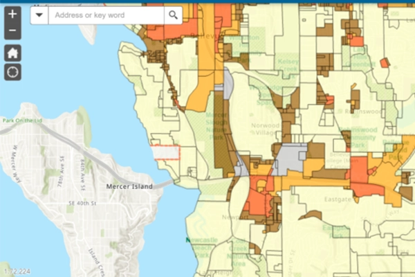 Interactive map of Bellevue