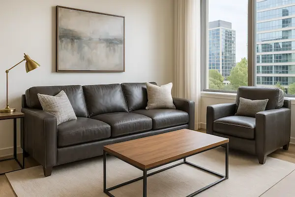Luxury furniture in Bellevue tech executive home