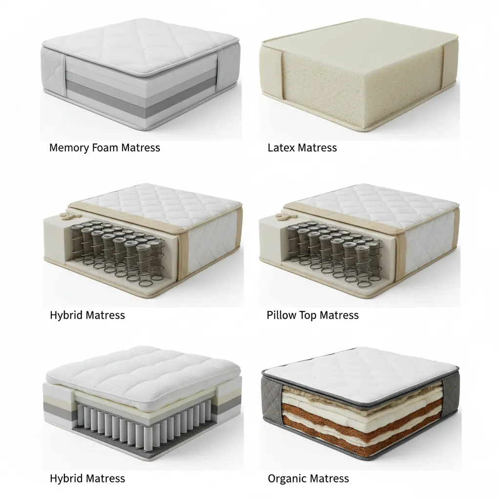 Different mattress types and professional cleaning methods