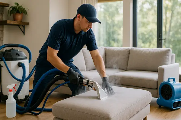 Step-by-step professional couch cleaning process